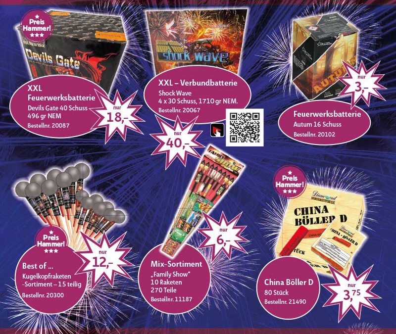 Großer Feuerwerk Lagerverkauf bei Diamond Feuerwerk